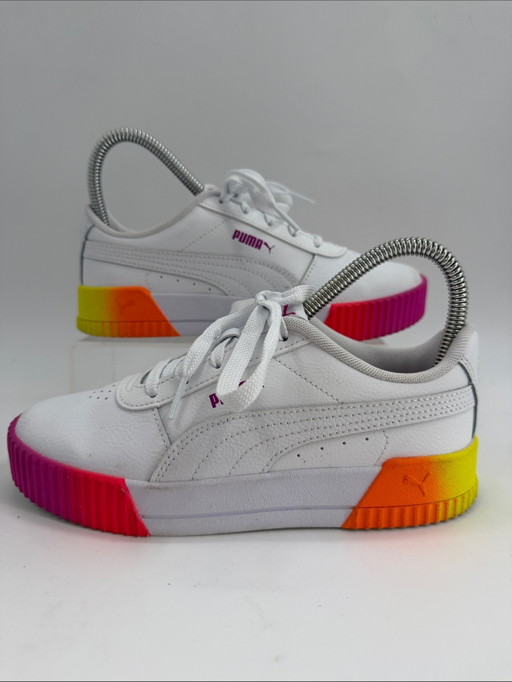 Puma Carina Neon Fade Retro 1980s Beach Town Inspired Sneaker Kids Size 3C